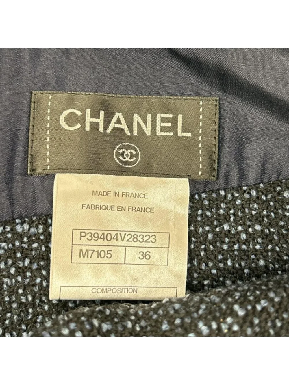Chanel Denim Tweed Skirt 36
